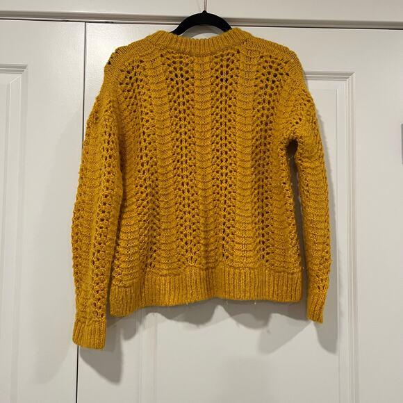 Madewell Womens Mustard Chunky Knit Crewneck Sweater Size Small‎ - Picture 5 of 10